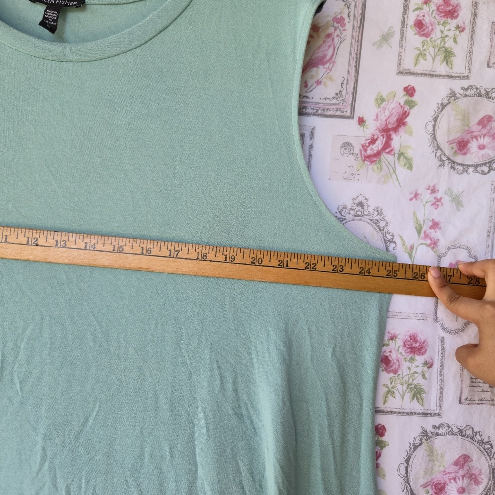 Eileen Fisher Dress 2X Plus Mint Green Tank Sleeveless Knit Minimalist Shift - Picture 5 of 6